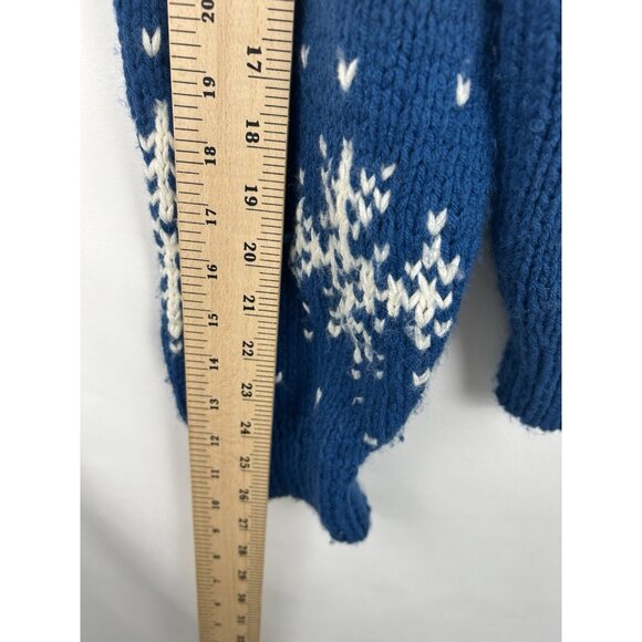 VINTAGE HAND KNIT GREATLAND APPAREL LARGE BLUE POLAR BEAR PULLOVER SWEATER - Picture 5 of 12